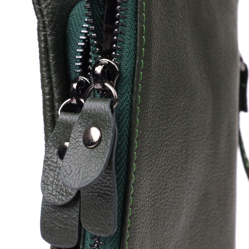 Удобный кошелек для женщин с кистевым ремнем из натуральной кожи ST Leather 23104 Зеленый