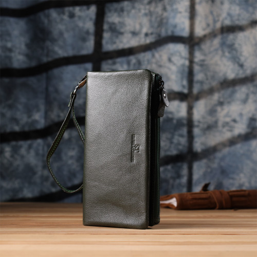 Удобный кошелек для женщин с кистевым ремнем из натуральной кожи ST Leather 23104 Зеленый