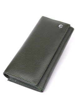 Стильный кошелек для женщин с монетницей из натуральной кожи ST Leather 23106 Зеленый