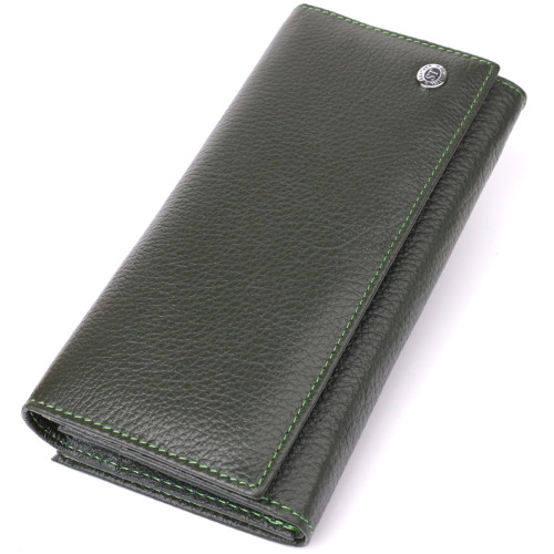 Стильный кошелек для женщин с монетницей из натуральной кожи ST Leather 23106 Зеленый