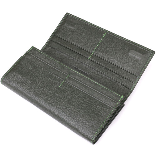 Стильный кошелек для женщин с монетницей из натуральной кожи ST Leather 23106 Зеленый
