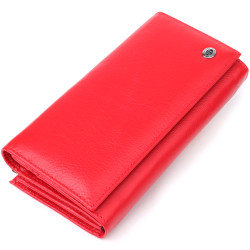 Яркий женский кошелек на магнитах из натуральной кожи ST Leather 23114 Красный