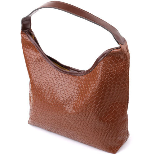 Женская сумка из переплетенной экокожи Vintage sale_15142 Коричневый