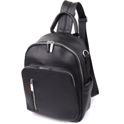 Интересный женский рюкзак из натуральной кожи Vintage 23059 Черный