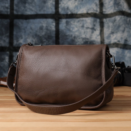 Практичная женская сумка на плечо из натуральной кожи Vintage 23003 Коричневый