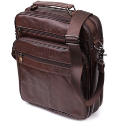Сумка мужская с ручкой для переноса в руке из натуральной кожи Vintage 23030 Коричневый