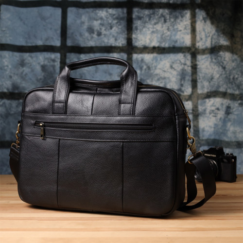 Практичный портфель для мужчин из натуральной кожи Vintage 23041 Черный