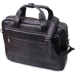 Місткий портфель для чоловіків з натуральної шкіри Vintage 23043 Чорний