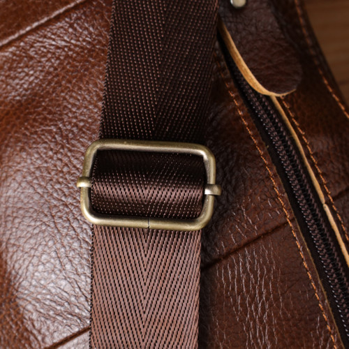 Интересная мужская сумка через плечо из гладкой натуральной кожи Vintage 22965 Коричневый
