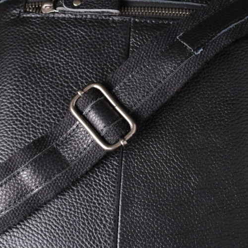 Деловая мужская сумка с ручкой для переноса в руке из натуральной кожи Vintage 23034 Черный