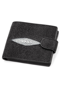 Портмоне чоловіче STINGRAY LEATHER 18070 з натуральної шкіри морського ската Чорне