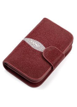 Гаманець жіночий STINGRAY LEATHER 18092 з натуральної шкіри морського ската Бордовий