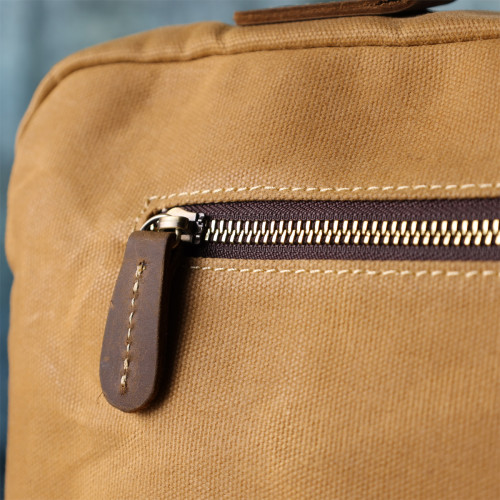 Стильний портфель з якісного текстилю зі шкіряними вставками Vintage 20874_1 Світло-коричневий