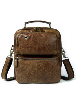 Cумка с эффектами старины мужская Vintage 14673 Рыжая