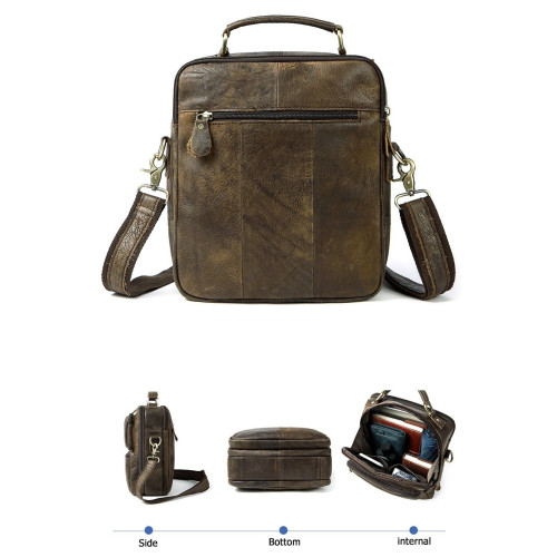 Cумка с эффектами старины мужская Vintage 14673 Рыжая