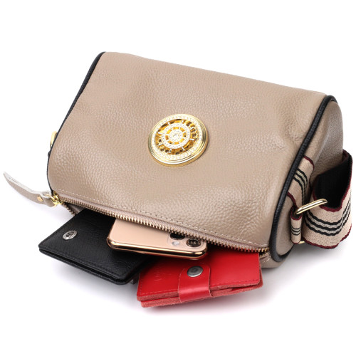 Сумка для стильных женщин из натуральной кожи Vintage 22263 Бежевая