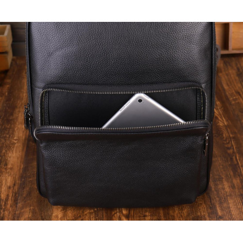 Шкіряний рюкзак для ноутбука на два відділи Vintage 20906_1 Чорний