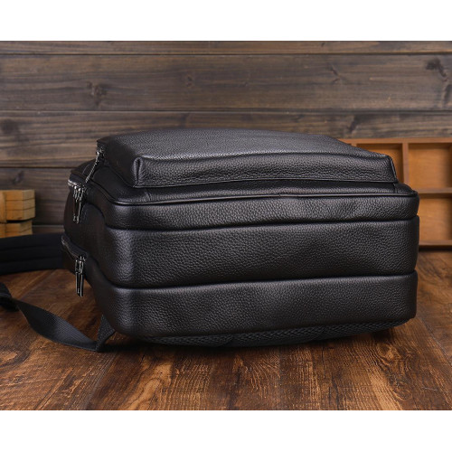 Шкіряний рюкзак для ноутбука на два відділи Vintage 20906_1 Чорний