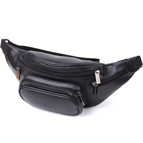 Интересная мужская сумка на пояс из гладкой натуральной кожи Tony Perotti 20880_1 (6000 nero) Черный