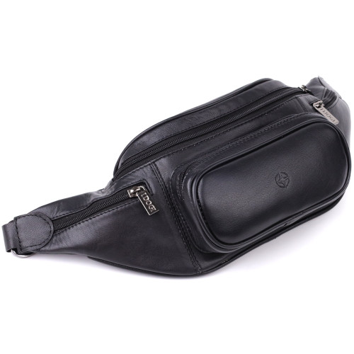 Интересная мужская сумка на пояс из гладкой натуральной кожи Tony Perotti 20880_1 (6000 nero) Черный