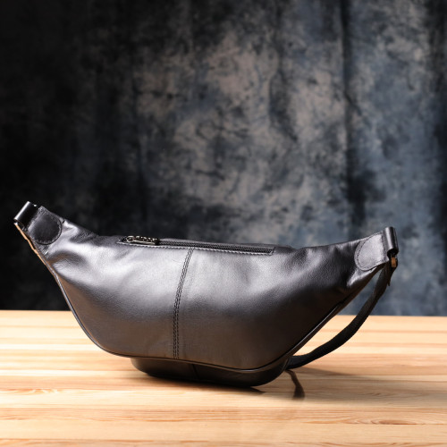 Интересная мужская сумка на пояс из гладкой натуральной кожи Tony Perotti 20880_1 (6000 nero) Черный