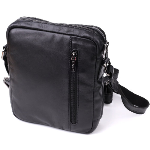 Стильная мужская сумка через плечо из натуральной кожи Tony Perotti 20882_1 (6047 nero) Черный