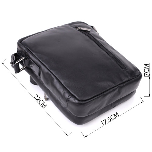 Стильная мужская сумка через плечо из натуральной кожи Tony Perotti 20882_1 (6047 nero) Черный