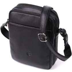 Вертикальна чоловіча сумка через плече з натуральної шкіри Tony Perotti 20883_1 (6049 nero) Чорний
