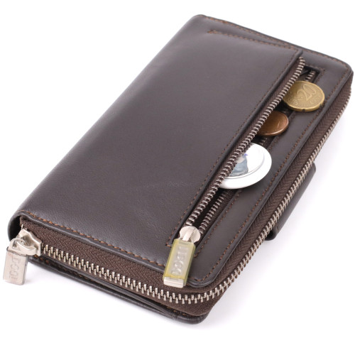 Стильний жіночий вертикальний гаманець із натуральної шкіри Tony Perotti 20878_1 (5084 moro) Коричневий