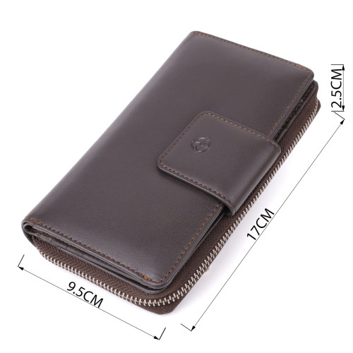 Стильний жіночий вертикальний гаманець із натуральної шкіри Tony Perotti 20878_1 (5084 moro) Коричневий