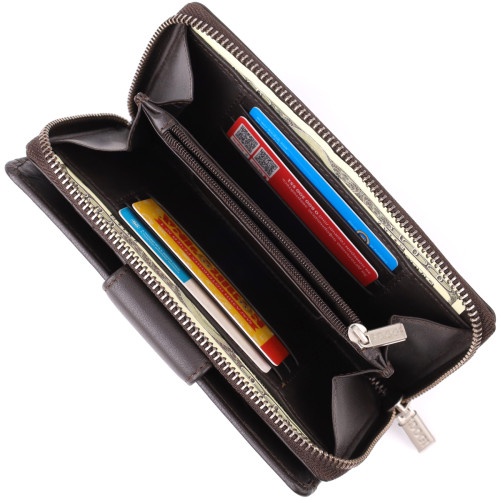 Стильний жіночий вертикальний гаманець із натуральної шкіри Tony Perotti 20878_1 (5084 moro) Коричневий