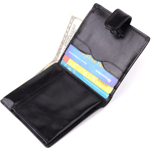 Стильный кошелек унисекс из глянцевой натуральной кожи Tony Perotti 20885_1 (1256 nero) Черный