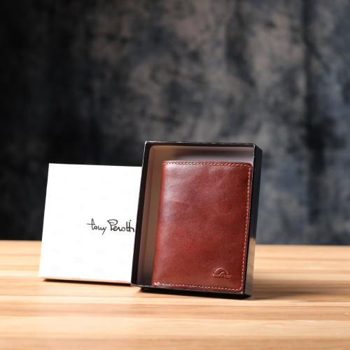 Бумажник для мужчин из глянцевой натуральной кожи Tony Perotti 20897_1 (3549 moro) Коричневый