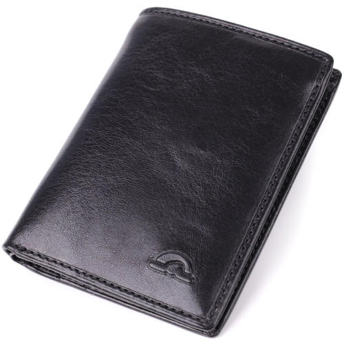 Невеликий гаманець для чоловіків з натуральної глянсової шкіри Tony Perotti 20898_1 (3549 nero) Чорний