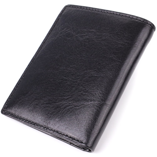 Невеликий гаманець для чоловіків з натуральної глянсової шкіри Tony Perotti 20898_1 (3549 nero) Чорний