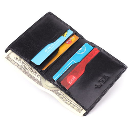 Невеликий гаманець для чоловіків з натуральної глянсової шкіри Tony Perotti 20898_1 (3549 nero) Чорний