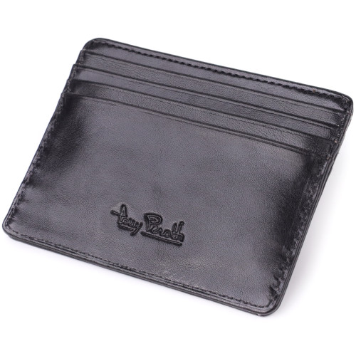 Стильный картхолдер из глянцевой натуральной кожи Tony Perotti 20894_1 (2236 nero) Черный