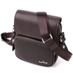 Небольшая сумка из матовой зернистой натуральной кожи Tony Perotti 208767_1 (9150-14 moro) Черный