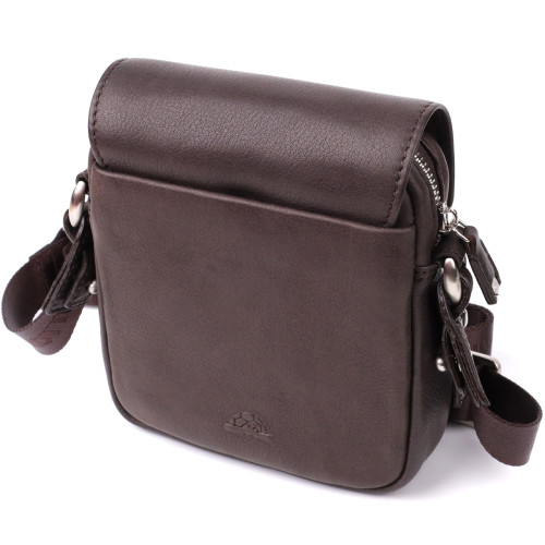 Небольшая сумка из матовой зернистой натуральной кожи Tony Perotti 208767_1 (9150-14 moro) Черный