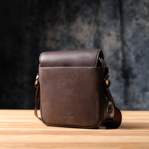 Небольшая сумка из матовой зернистой натуральной кожи Tony Perotti 208767_1 (9150-14 moro) Черный