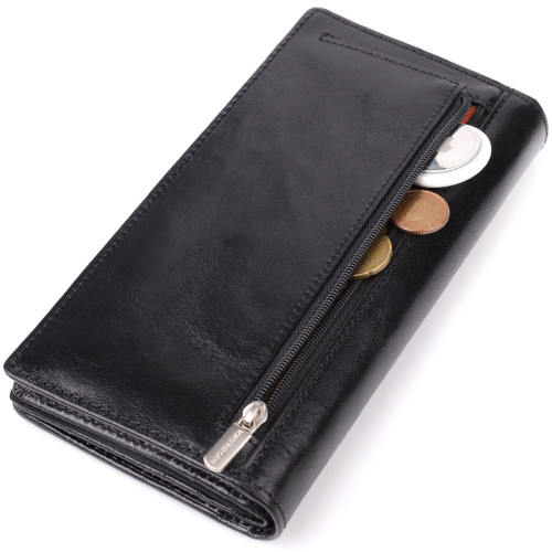 Красивий жіночий гаманець з натуральної глянсової шкіри Tony Perotti 20892_1 (1902 nero) Чорний