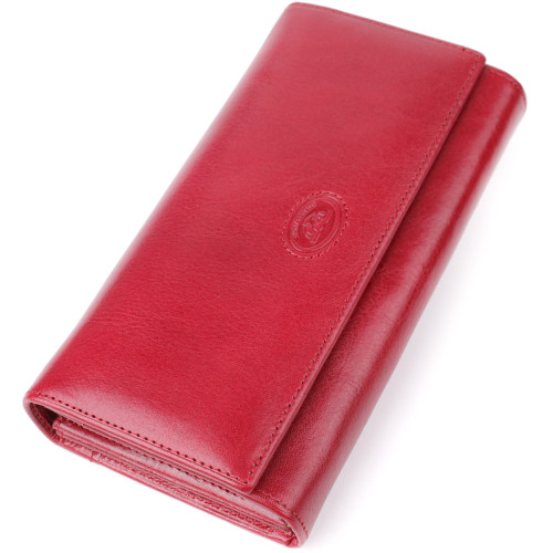 Вместительный женский кошелек из глянцевой натуральной кожи Tony Perotti 20893_1 (1911 rosso) Красный