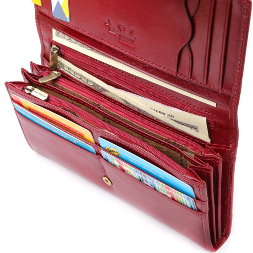 Вместительный женский кошелек из глянцевой натуральной кожи Tony Perotti 20893_1 (1911 rosso) Красный