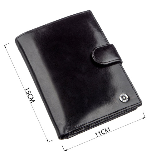 Мужской вместительный бумажник Boston 18817 Черный