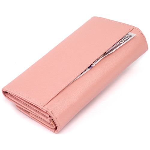 Кошелек кожаный в два сложения женский ST Leather 19290 Пудровый