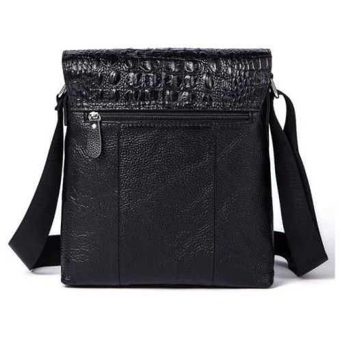 Сумка мужская вертикальная с тиснением под рептилию Vintage 14715 Черная