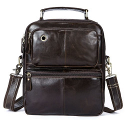 Сумка мужская гладкая Vintage 14748 Коричневая