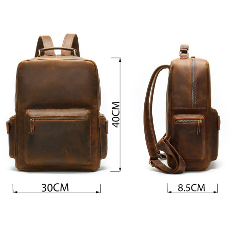 Рюкзак винтажный для ноутбука Vintage 14712 кожаный Коричневый