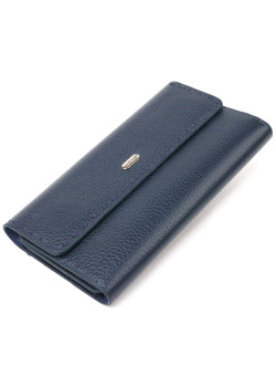 Удобный женский кошелек из натуральной кожи CANPELLINI 21665 Синий