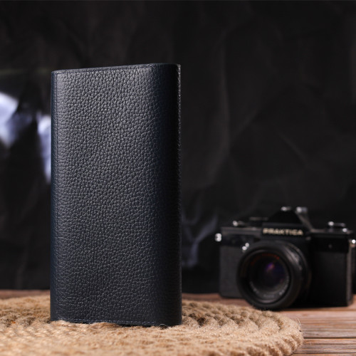 Удобный женский кошелек из натуральной кожи CANPELLINI 21665 Синий